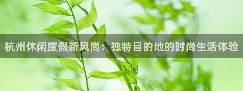 多多28g官网：杭州休闲度假新风尚：独特目的地的时尚生活体验